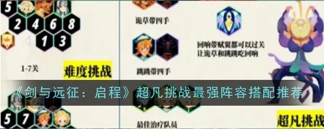 剑与远征启程超凡挑战最强阵容搭配推荐 剑与远征启程超凡挑战最强阵容搭配推荐
