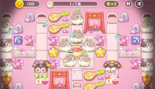 保卫萝卜4秋妃传第5关无道具金萝卜全清攻略