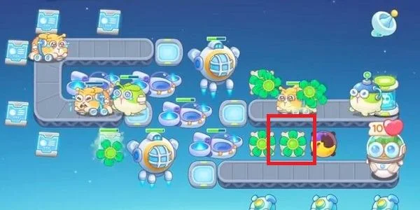 保卫萝卜4太空穿越第2关无道具金萝卜全清攻略