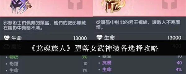 龙魂旅人堕落女武神装备怎么选? 龙魂旅人堕落女武神装备怎么选?