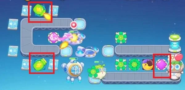 保卫萝卜4太空穿越第2关无道具金萝卜全清攻略
