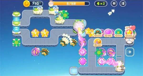保卫萝卜4太空穿越第14关无道具金萝卜全清攻略