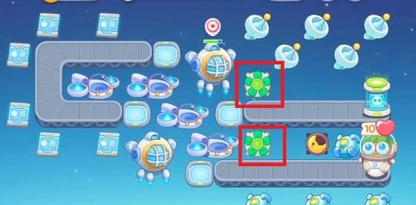 保卫萝卜4太空穿越第2关无道具金萝卜全清攻略