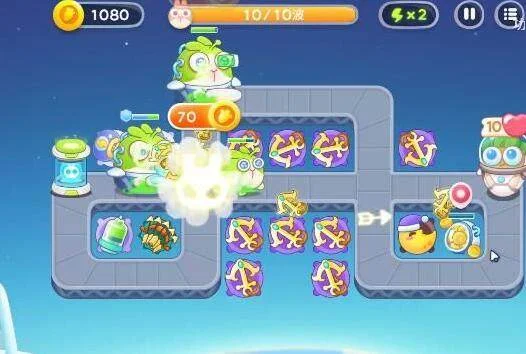 保卫萝卜4太空穿越第46关无道具金萝卜全清攻略