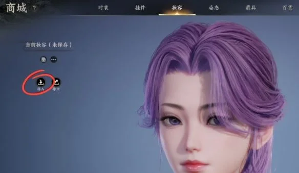 诛仙世界捏脸数据怎么导入?‌