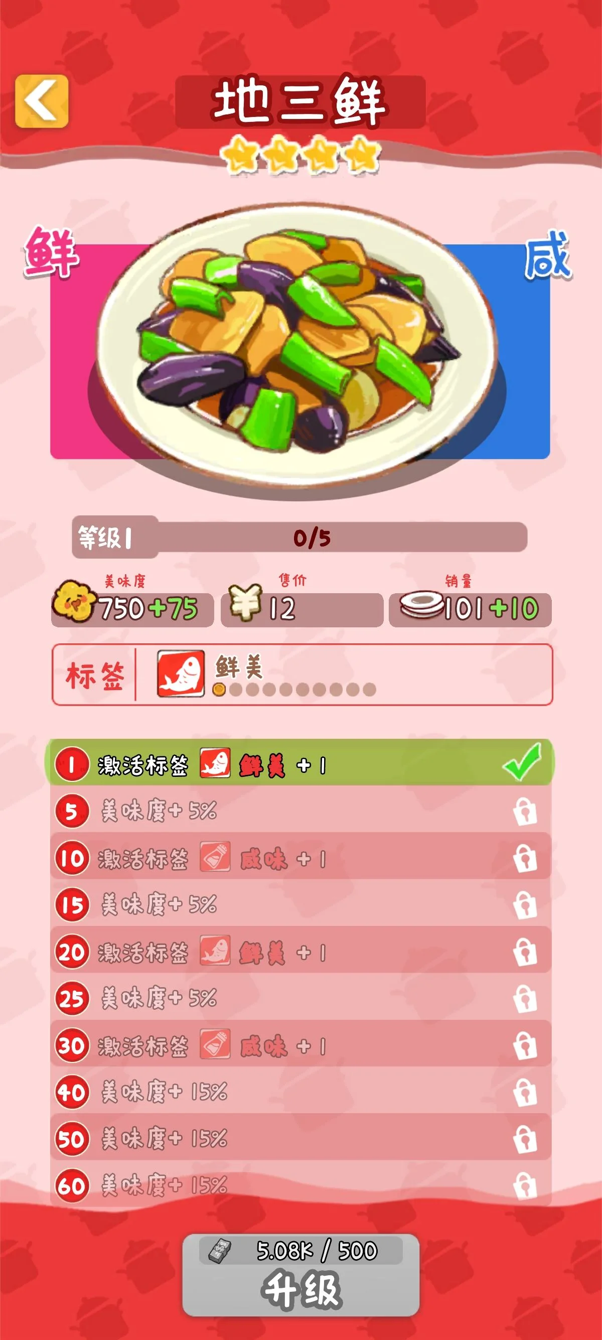 烟火食记菜品升级方法
