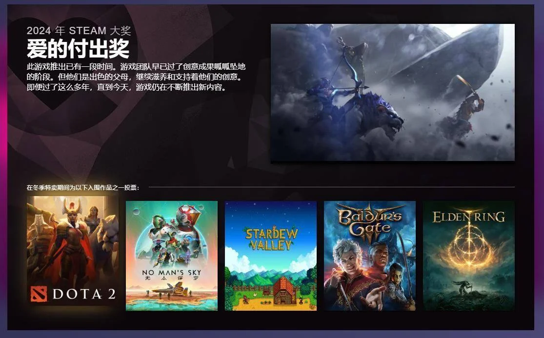 2024年Steam大奖入围名单公布 ，黑神话悟空入围三项