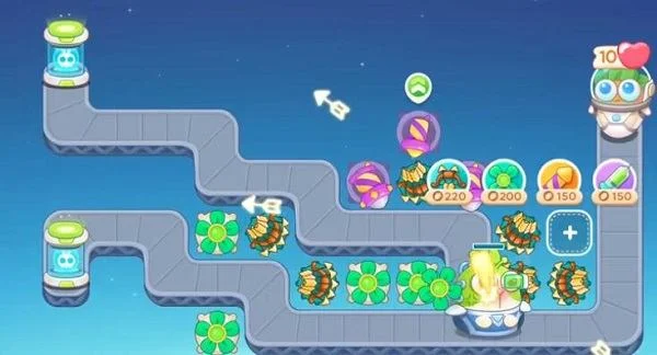 保卫萝卜4太空穿越第1关无道具金萝卜全清攻略